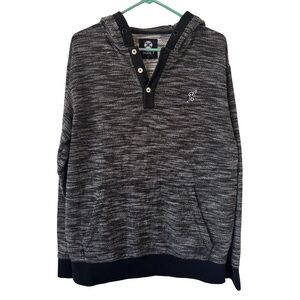 Hooey Black White Marled Pullover Long Sleeve Knit Hoodie